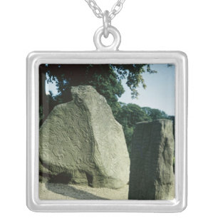 Viking rune stones silver plated necklace