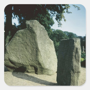 Viking rune stones square sticker