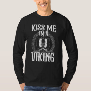 Viking runes and Viking ship of Nordic mythology T-Shirt
