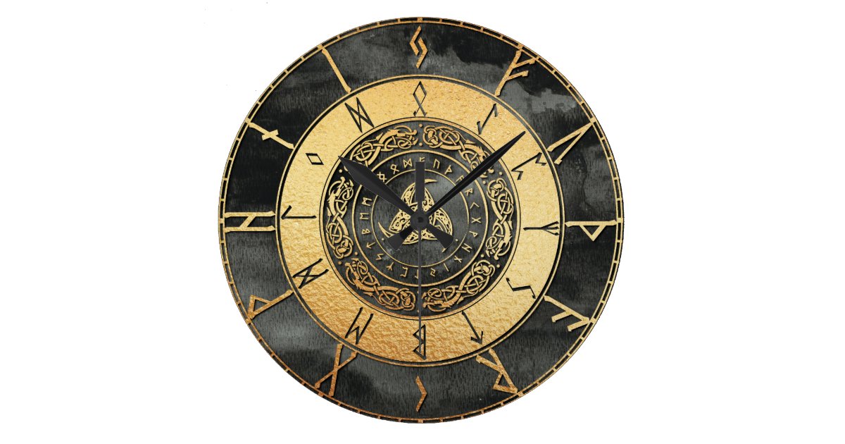 Viking Runes Large Clock | Zazzle.com