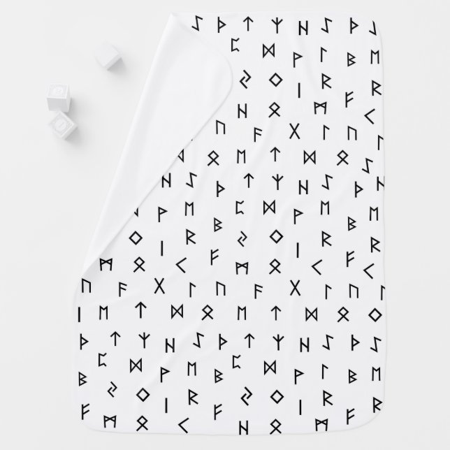 Viking Runes Pattern Baby Blanket (In Situ)