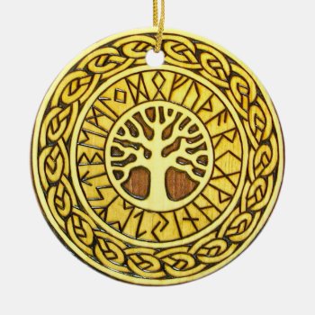 Viking Runes With Tree Ornament by Crosier at Zazzle