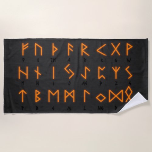 Viking Runic Alphabet Beach Towel