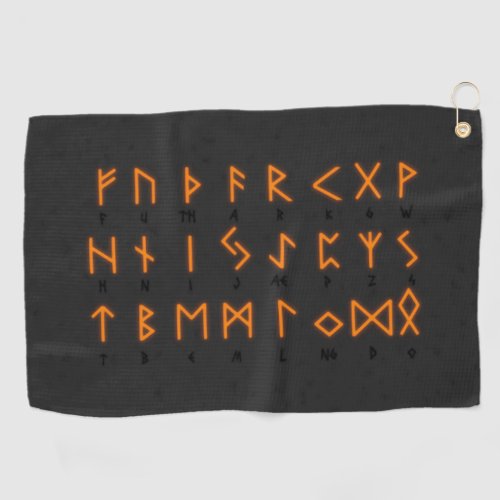 Viking Runic Alphabet Golf Towel