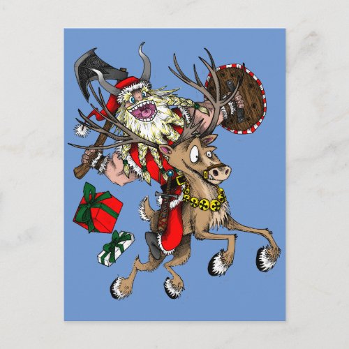 Viking Santa Holiday Postcard