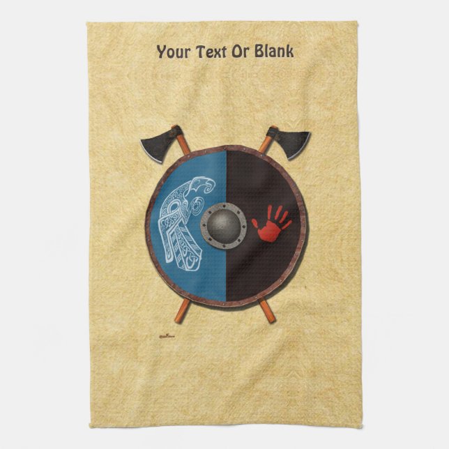 Viking Shield and Axes Kitchen Towel (Vertical)