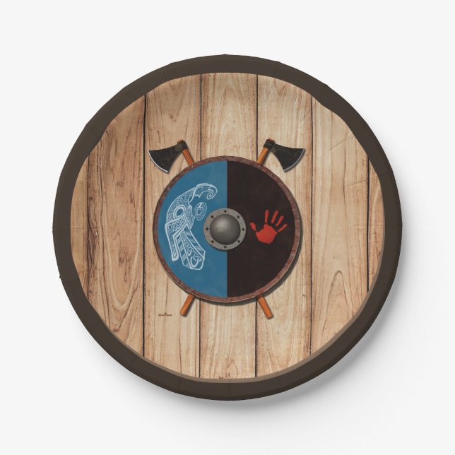 Viking Shield and Axes Paper Plates (Front)
