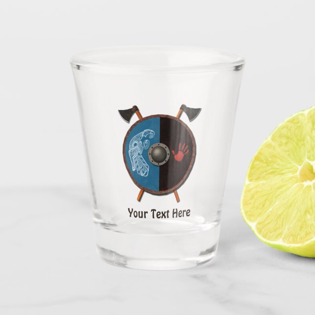 Viking Shield and Axes Shot Glass (Front)
