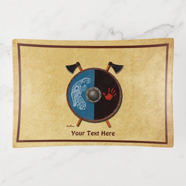 Viking Shield and Axes Trinket Tray (Front)