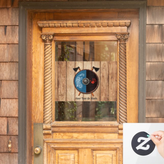 Viking Shield and Axes Window Cling (Home Door)