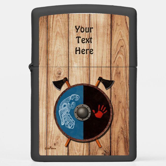 Viking Shield and Axes Zippo Lighter (Front)