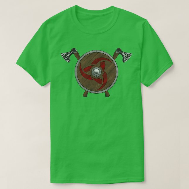Viking Shield Axes red 1 T-Shirt (Design Front)