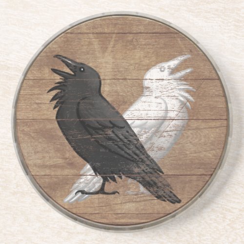 Viking Shield Coaster _ Odins Ravens