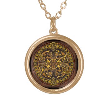 Viking Shield Gold Plated Necklace by angelworks at Zazzle