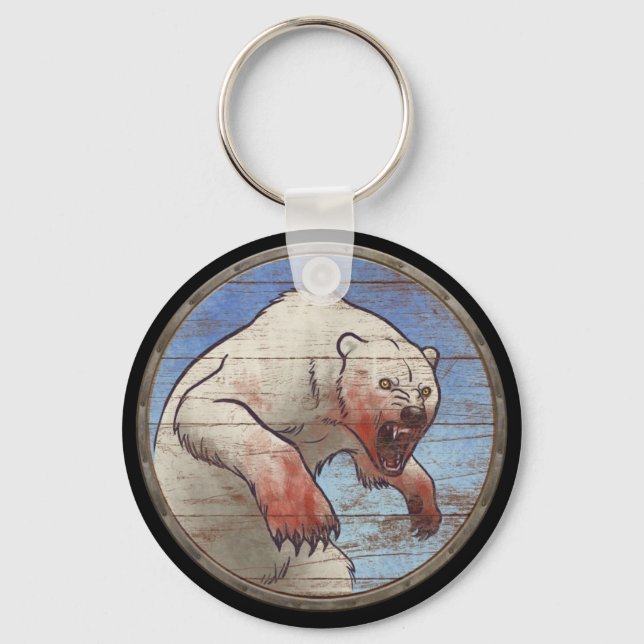 Viking Shield Keychain - Polar Bear (Front)