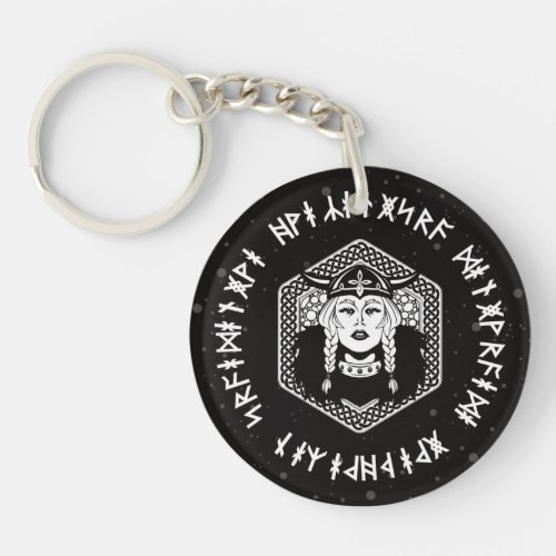 Viking Shield Maiden Celtic Warrior Classic Keychain
