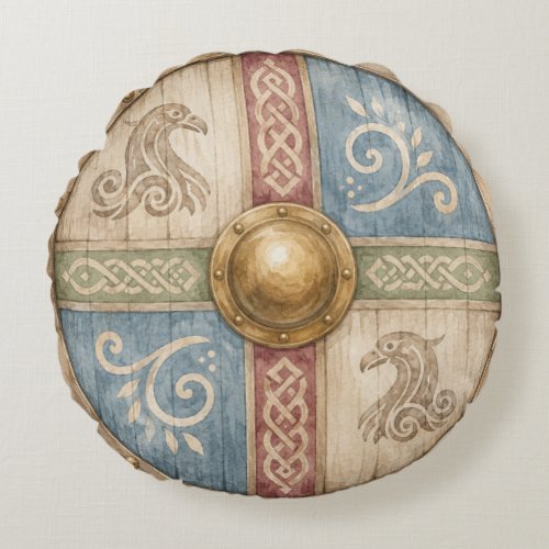 Viking Shield Round Pillow