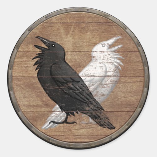 Viking Shield Sticker _ Odins Ravens
