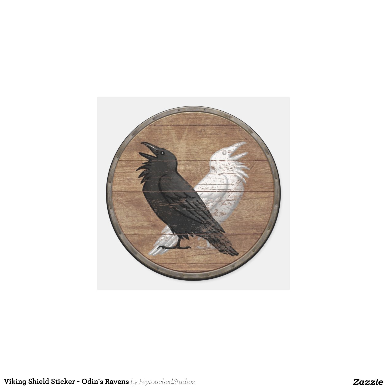 Viking Shield Sticker - Odin's Ravens | Zazzle