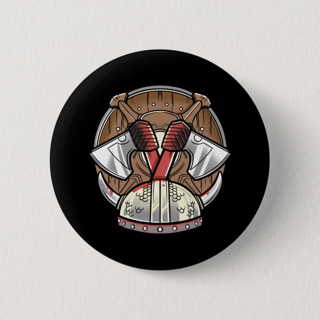 Viking Shield - Warrior Logo Button (Front)