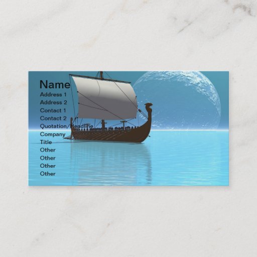 Customizable Viking Ship 2 Business Card