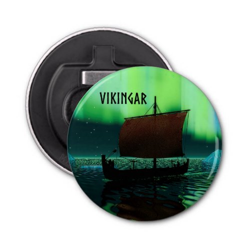 Viking Ship And Northern Lights Bottle Opener