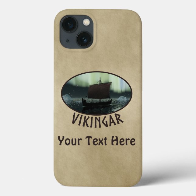 Viking Ship And Northern Lights Case-Mate iPhone Case (Back)
