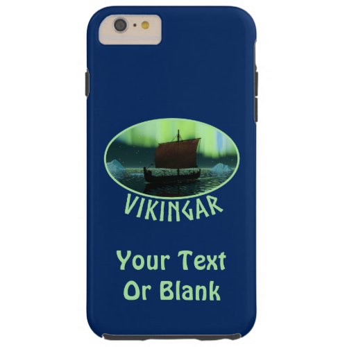 Viking Ship And Northern Lights Tough iPhone 6 Plus Case