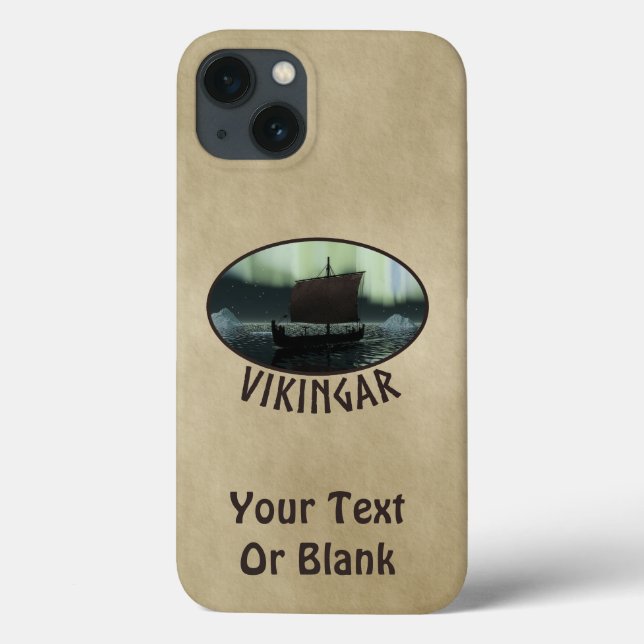 Viking Ship And Northern Lights Case-Mate iPhone Case (Back)