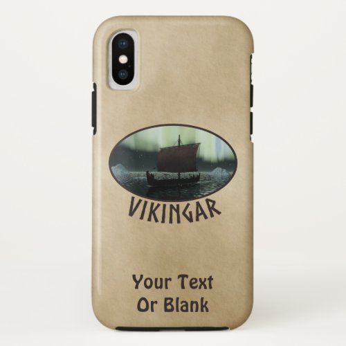 Viking Ship And Northern Lights iPhone XS Case