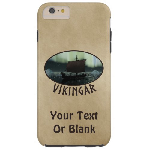 Viking Ship And Northern Lights Tough iPhone 6 Plus Case