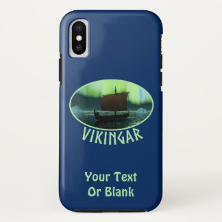 Viking Ship And Northern Lights iPhone XS Case