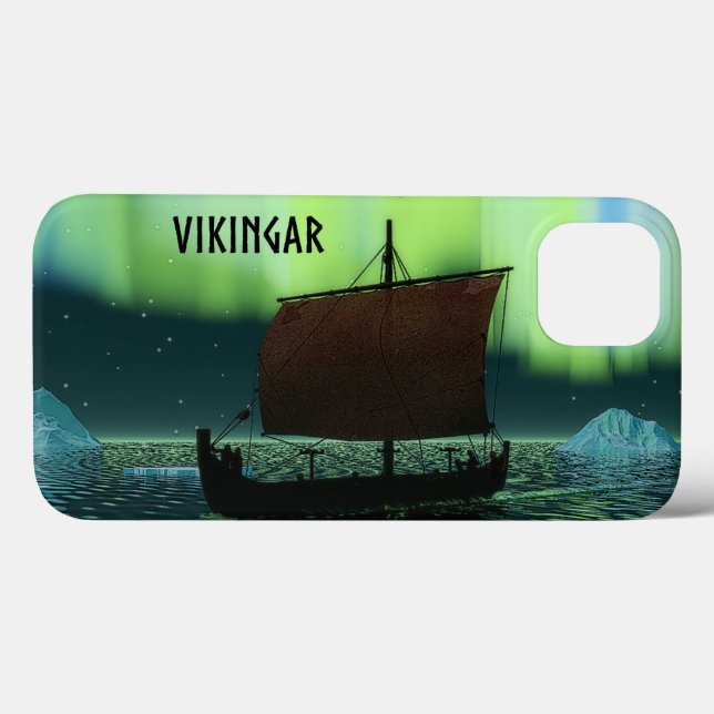 Viking Ship And Northern Lights Case-Mate iPhone Case (Back (Horizontal))