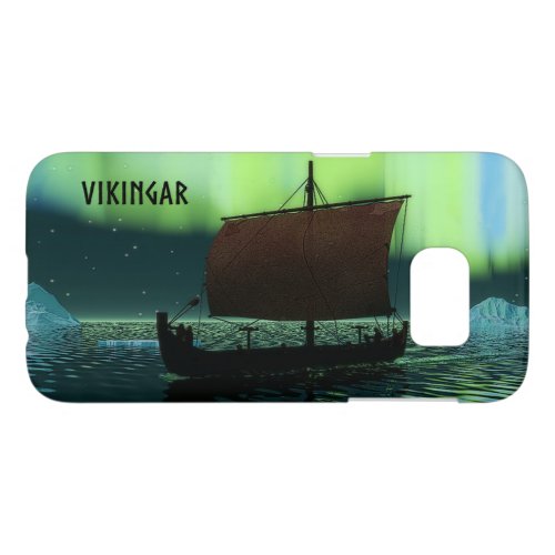 Viking Ship And Northern Lights Samsung Galaxy S7 Case