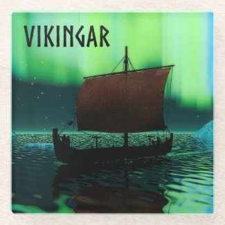 Viking Ship And Northern Lights