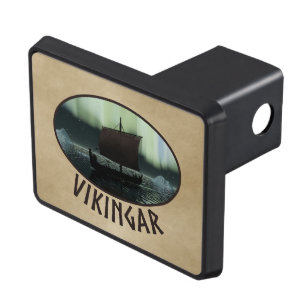Viking Ship And Northern Lights Hitch Cover