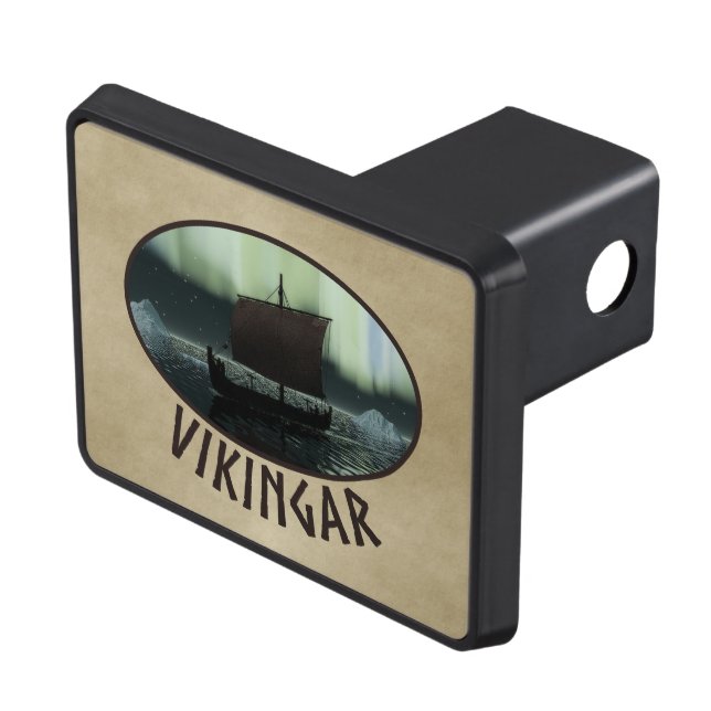 Viking Ship And Northern Lights Hitch Cover (Top Right)