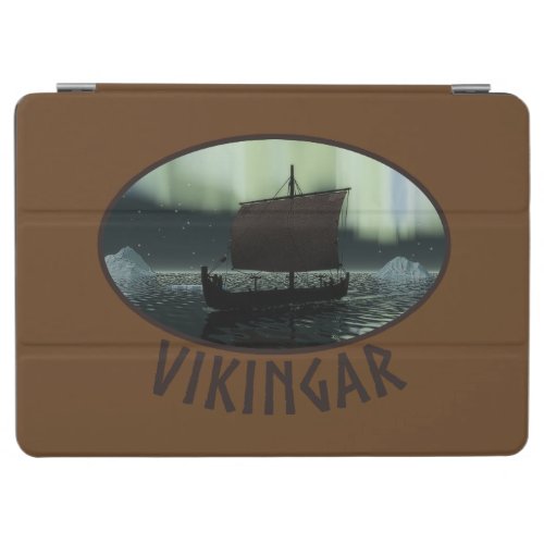 Viking Ship And Northern Lights iPad Air Cover