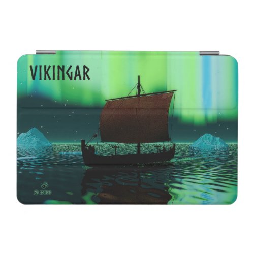 Viking Ship And Northern Lights iPad Mini Cover