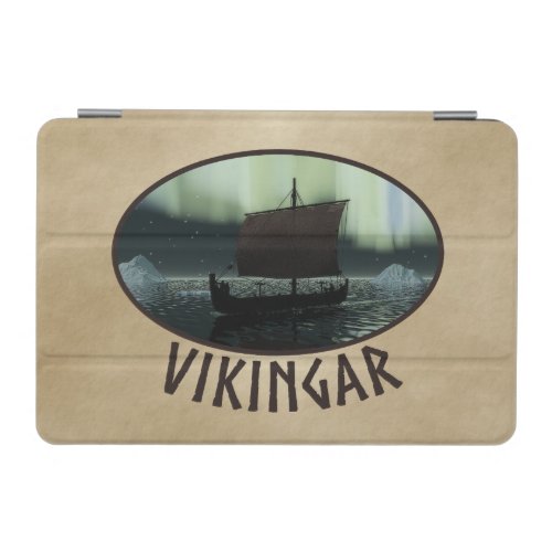 Viking Ship And Northern Lights iPad Mini Cover