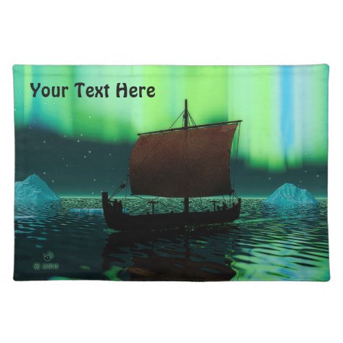 Viking Ship And Northern Lights Placemat