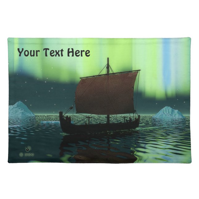 Viking Ship And Northern Lights Placemat (Front)