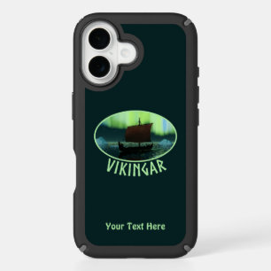 Viking Ship And Northern Lights iPhone 16 Case
