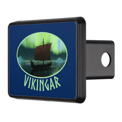 Viking Ship And Northern Lights Tow Hitch Cover