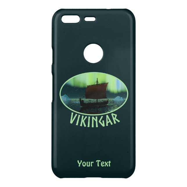 Viking Ship And Northern Lights Uncommon Google Pixel Case (Back)