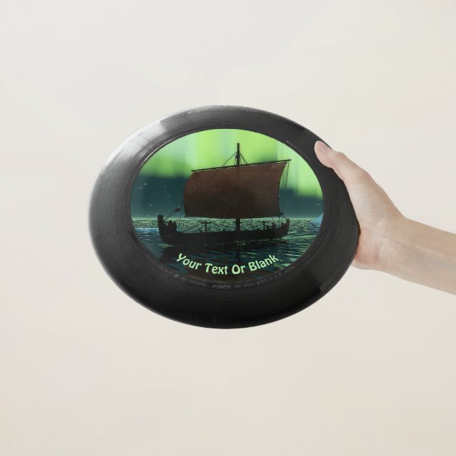 Viking Ship And Northern Lights Wham-O Frisbee (In Hand)