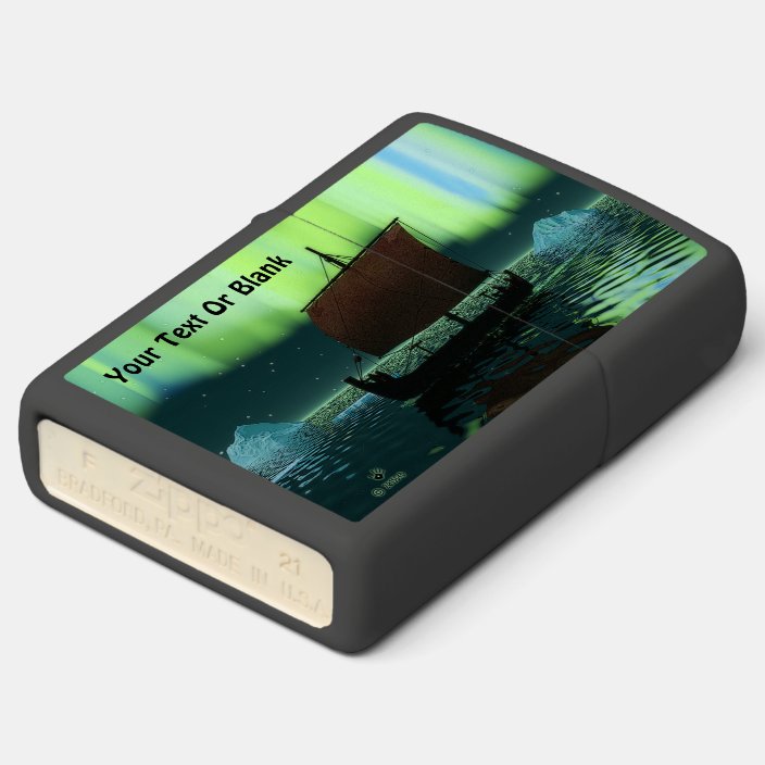 Viking Ship And Northern Lights Zippo Lighter