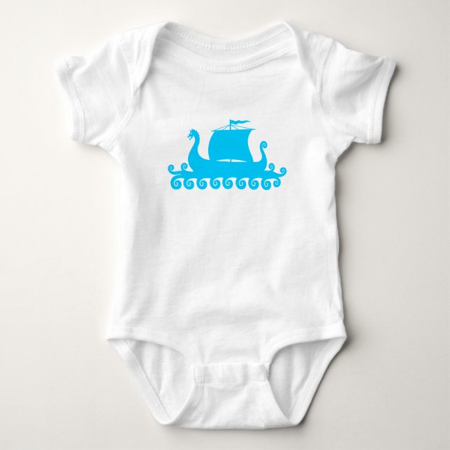Viking Ship and Shield Baby Bodysuit (Front)