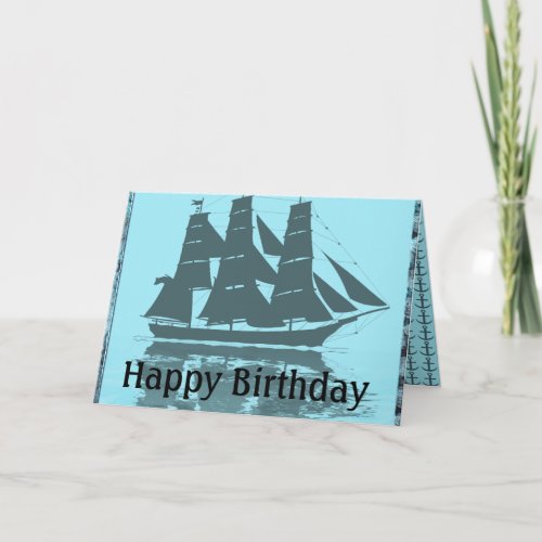 Viking Ship Birthday Card