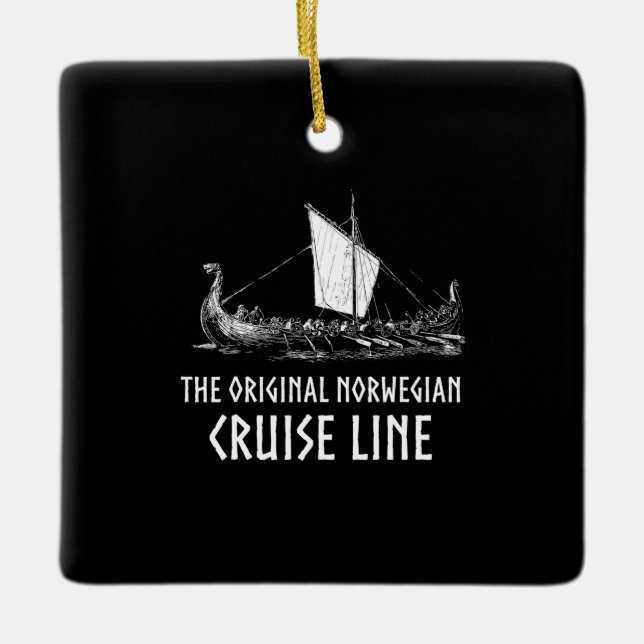 Viking Ship Cruise Line Odin And Valhalla Ceramic Ornament (Front)